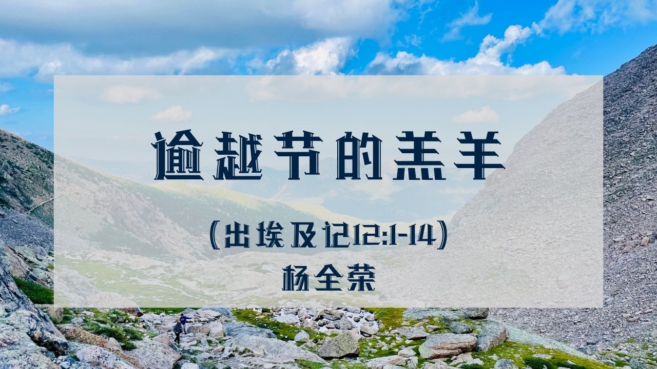 逾越节的羔羊（出埃及记12:1-14）